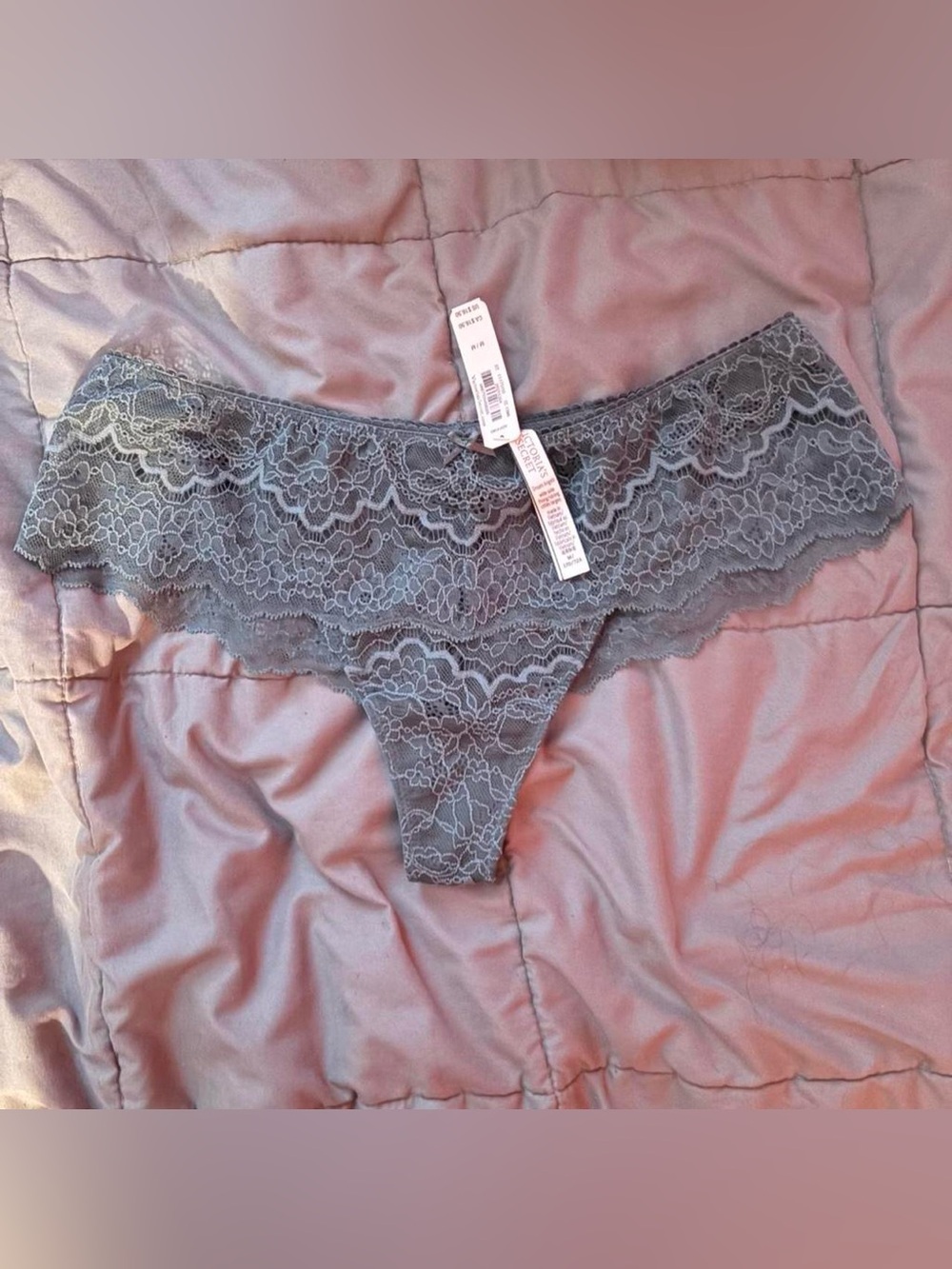 Victoria's Secret muted green Lace Thong Panty